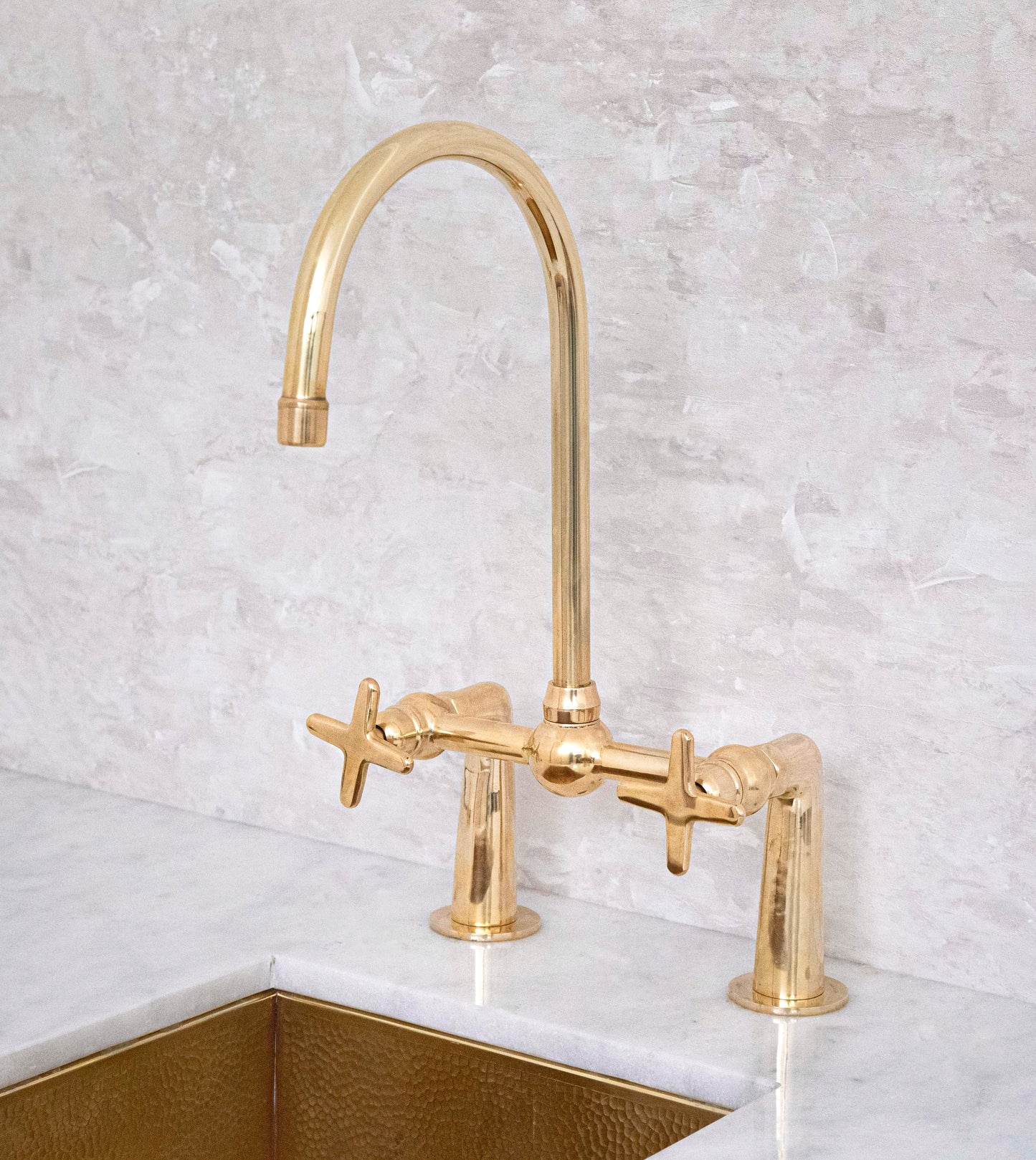 Brass Bridge Steed Kitchen Faucet
