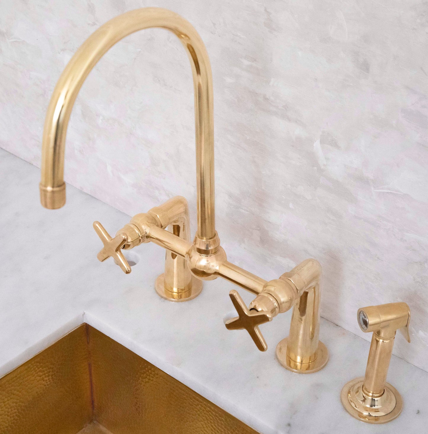 Brass Bridge Steed Kitchen Faucet