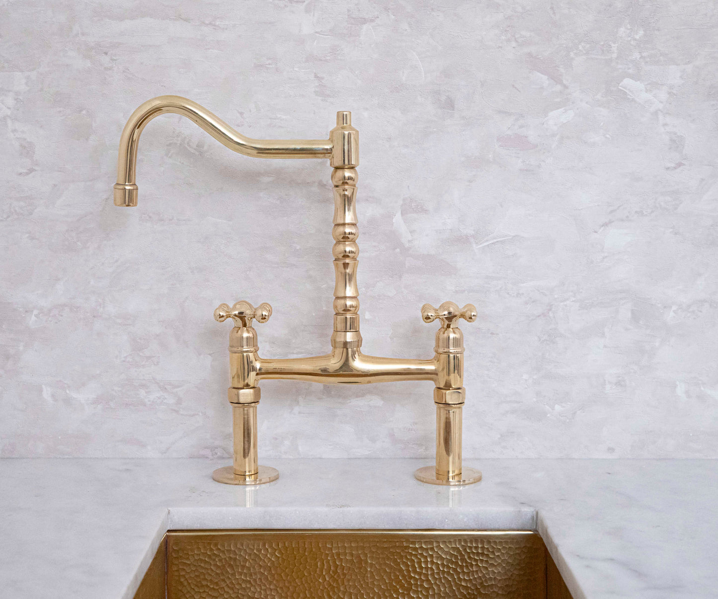 Ember Barn Unlacquered Brass Classic Bridge Faucet