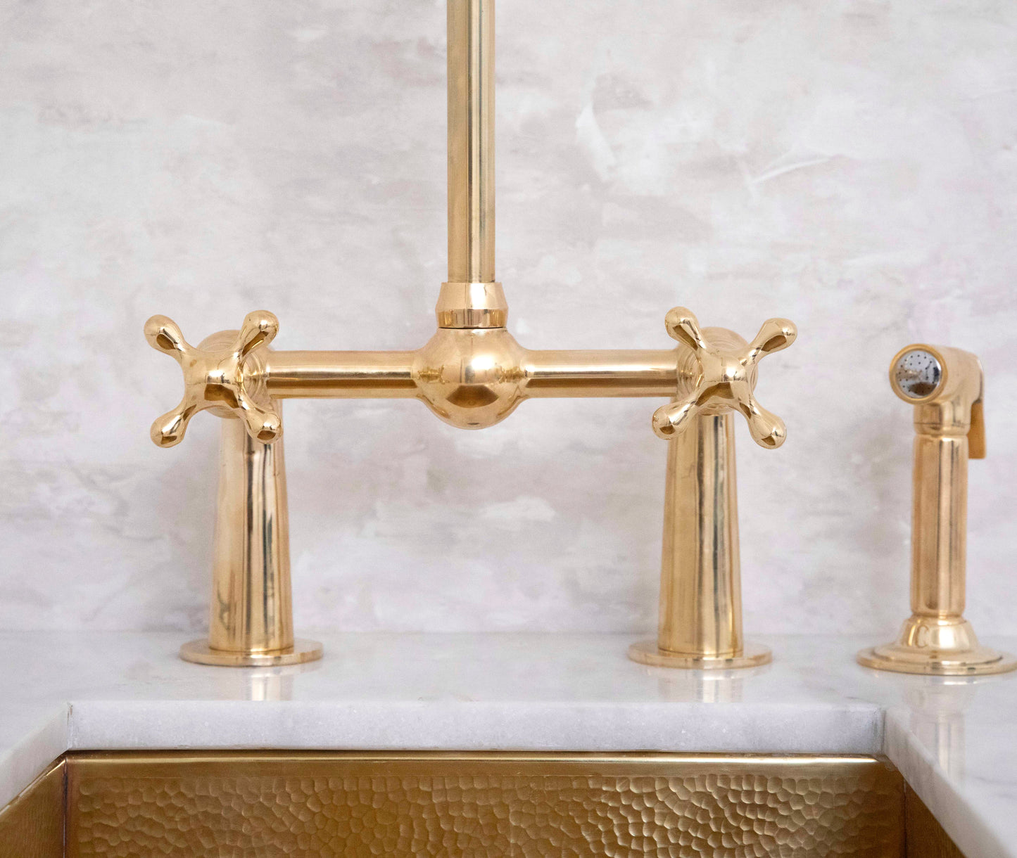 Brass Bridge Steed Kitchen Faucet
