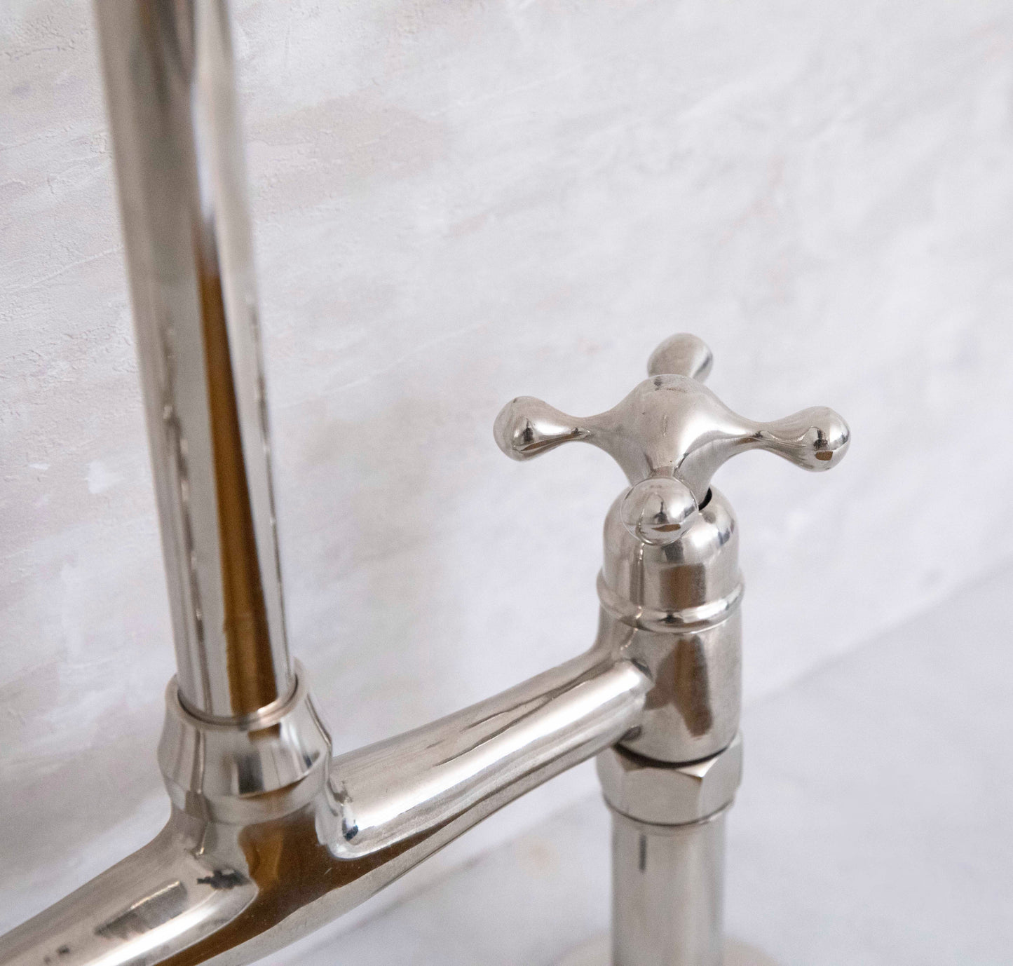 Unlacquered Brass Bridge Faucet Nickel Finish