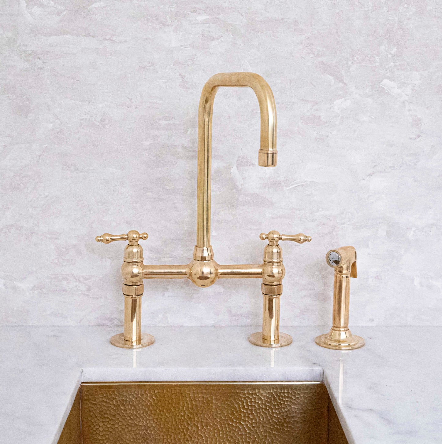 Ember Unlacquered Brass Bridge Faucet