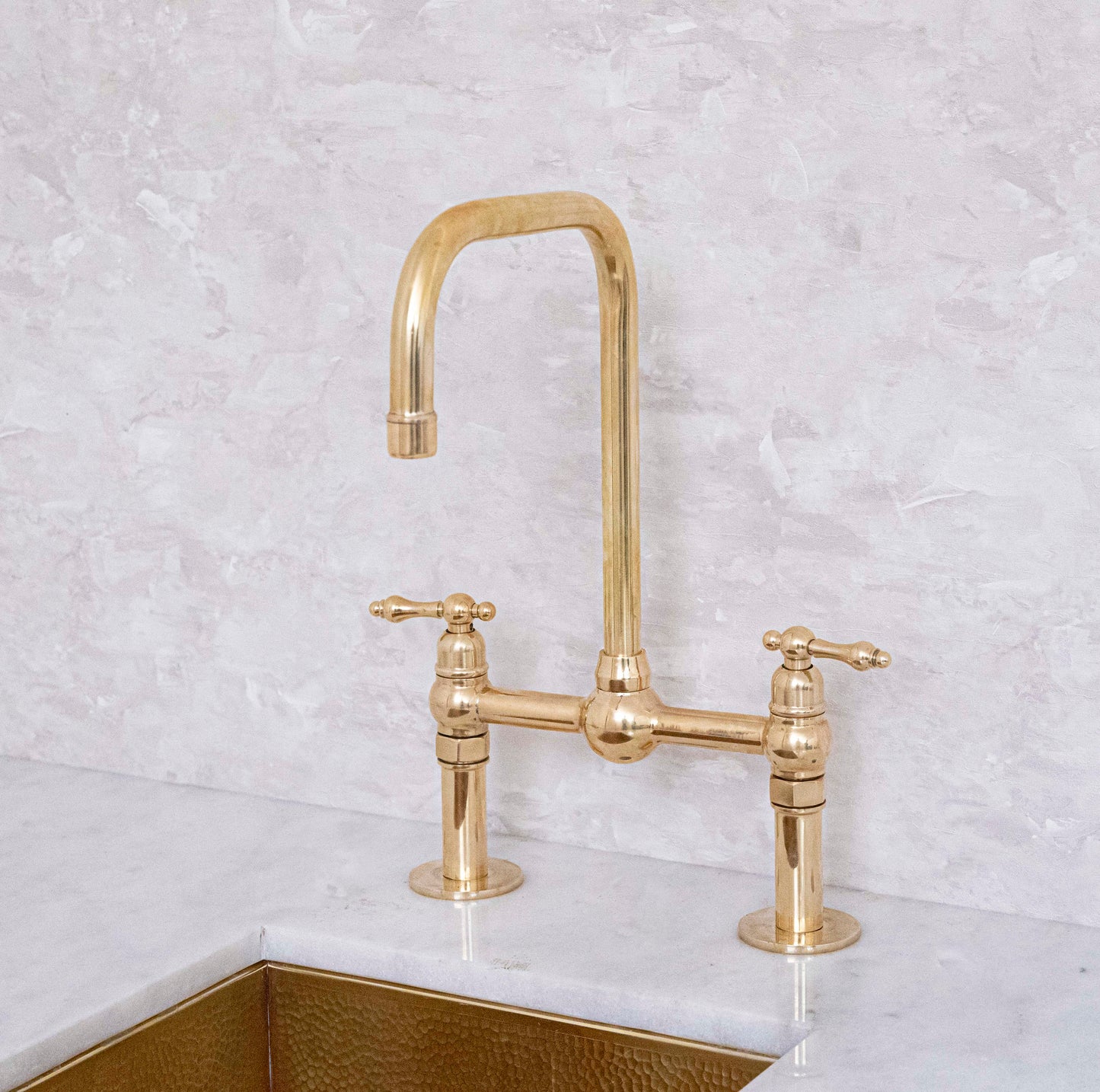 Ember Unlacquered Brass Bridge Faucet