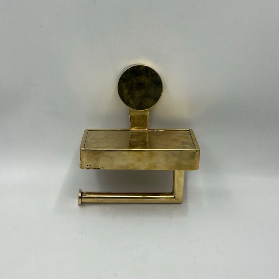 Brass Toilet Paper Holder With Shelf