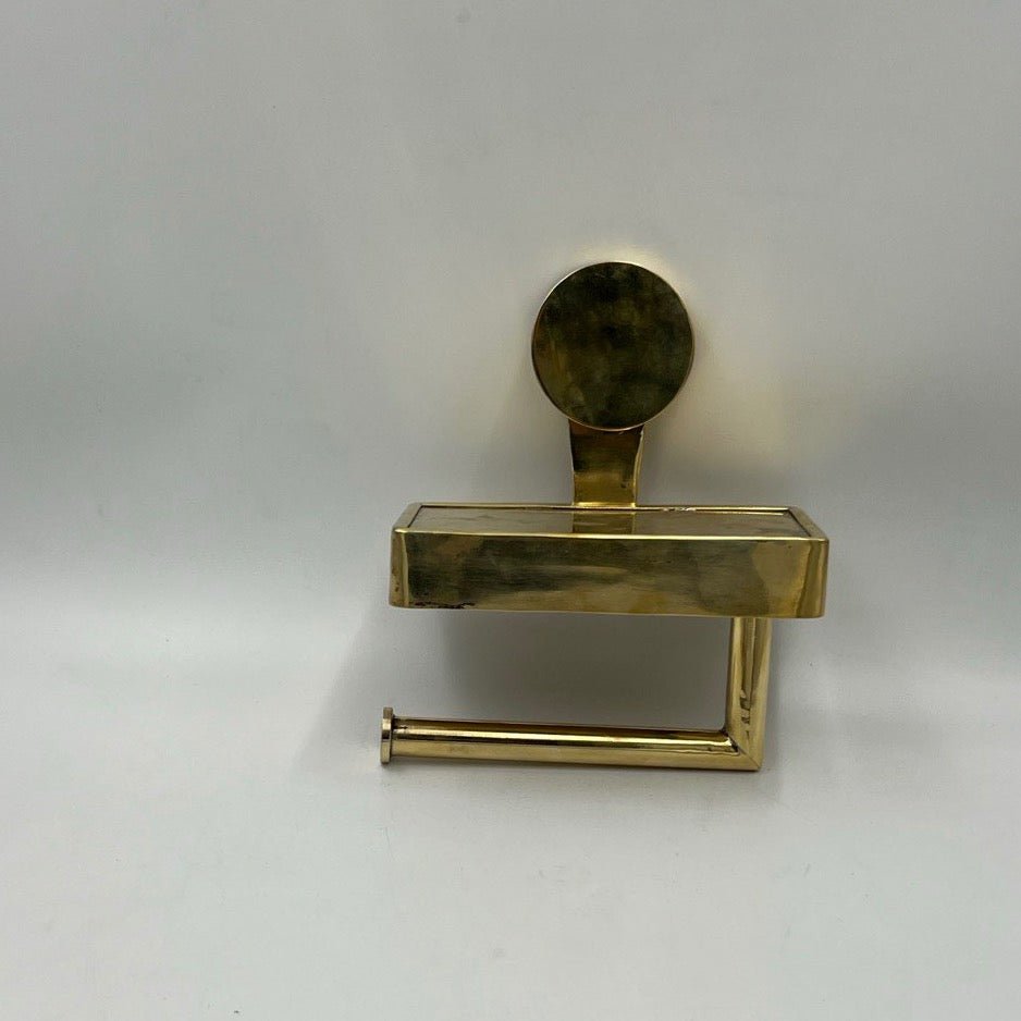 Brass Toilet Paper Holder With Shelf