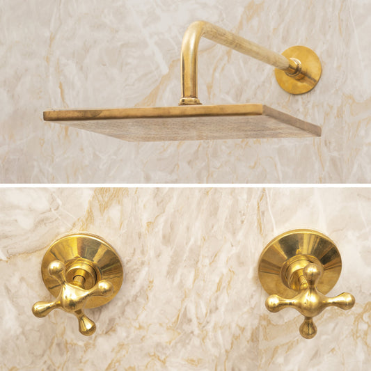 Solid Brass Bathroom Shower System With Rough In Valve