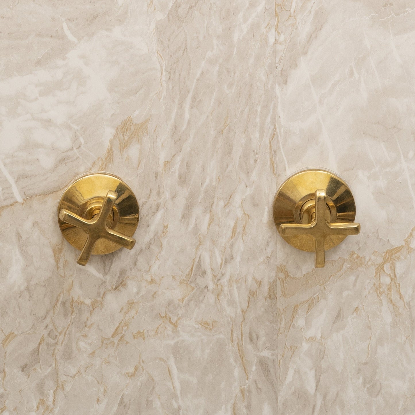 Unlacquered Brass Bathroom Shower Set with Square Shower Head