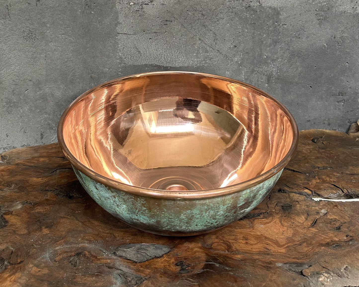 Oxidized Copper Sink Bathroom, Green Patina Copper Washbasin