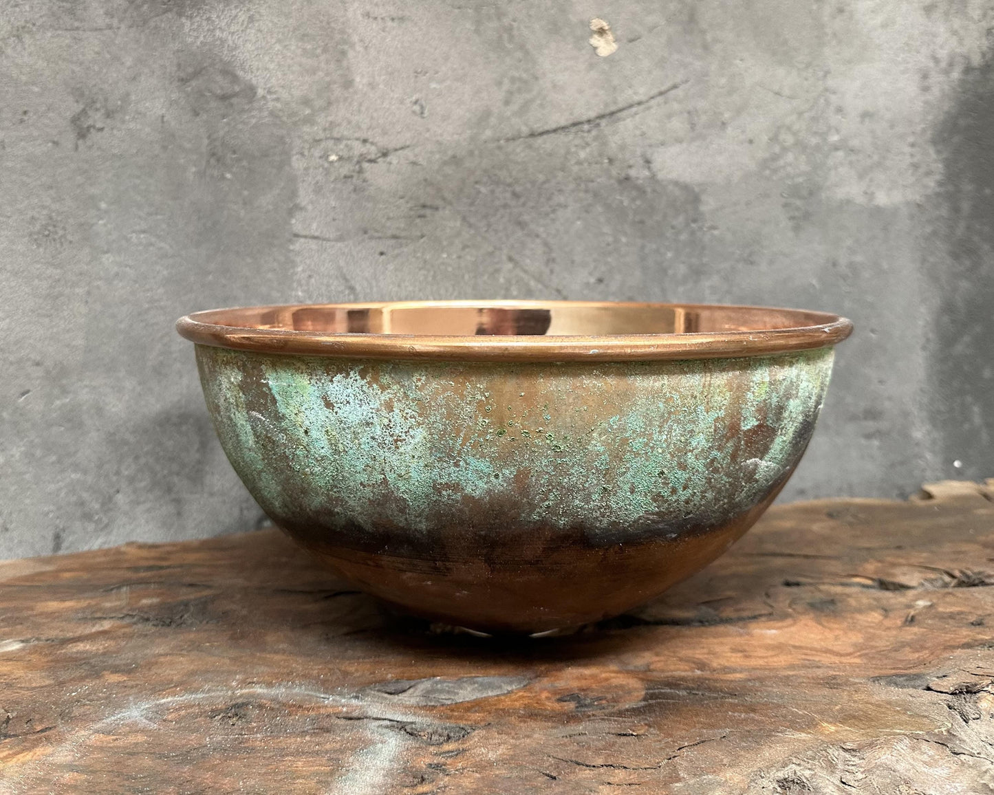 Oxidized Copper Sink Bathroom, Green Patina Copper Washbasin