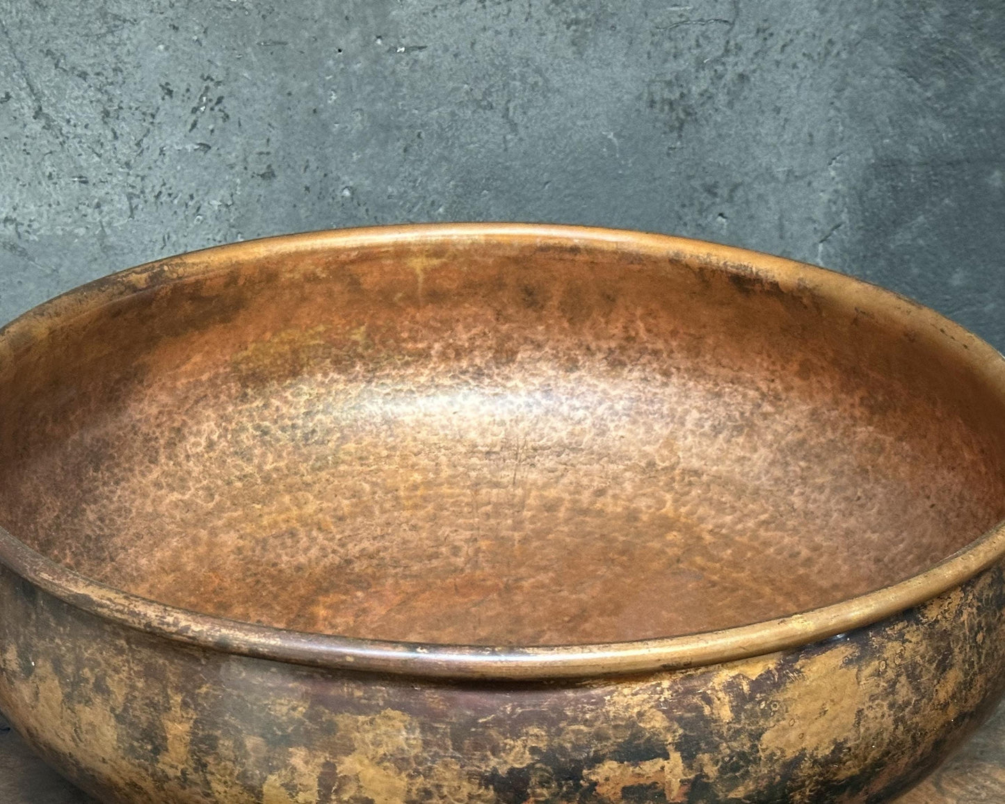 Copper Vessel Sink, Dark Brown Copper Washbasin