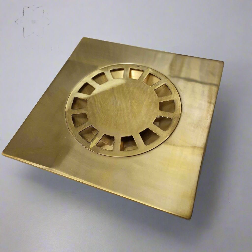Unlaqauerd Brass Floor Drain - Square Shower Drain