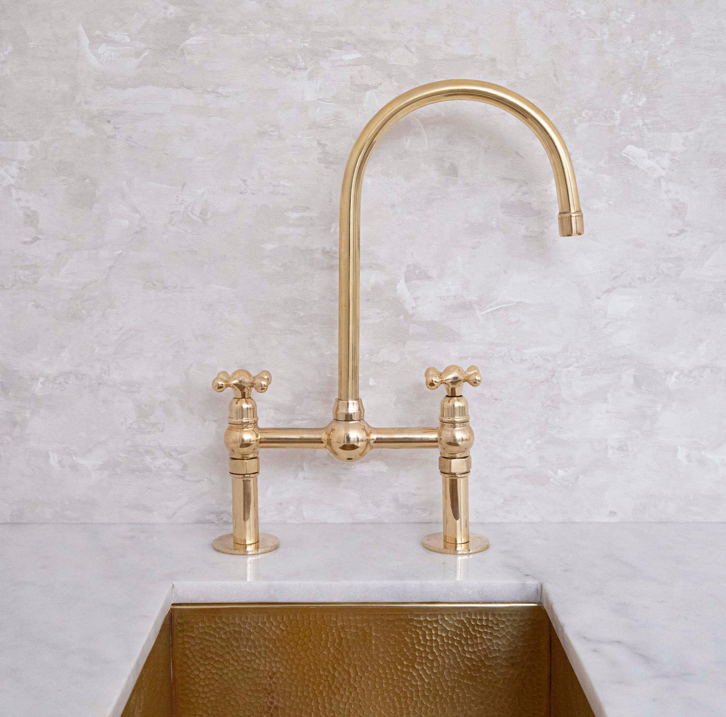 Unlacquered Solid Brass Bridge Faucet