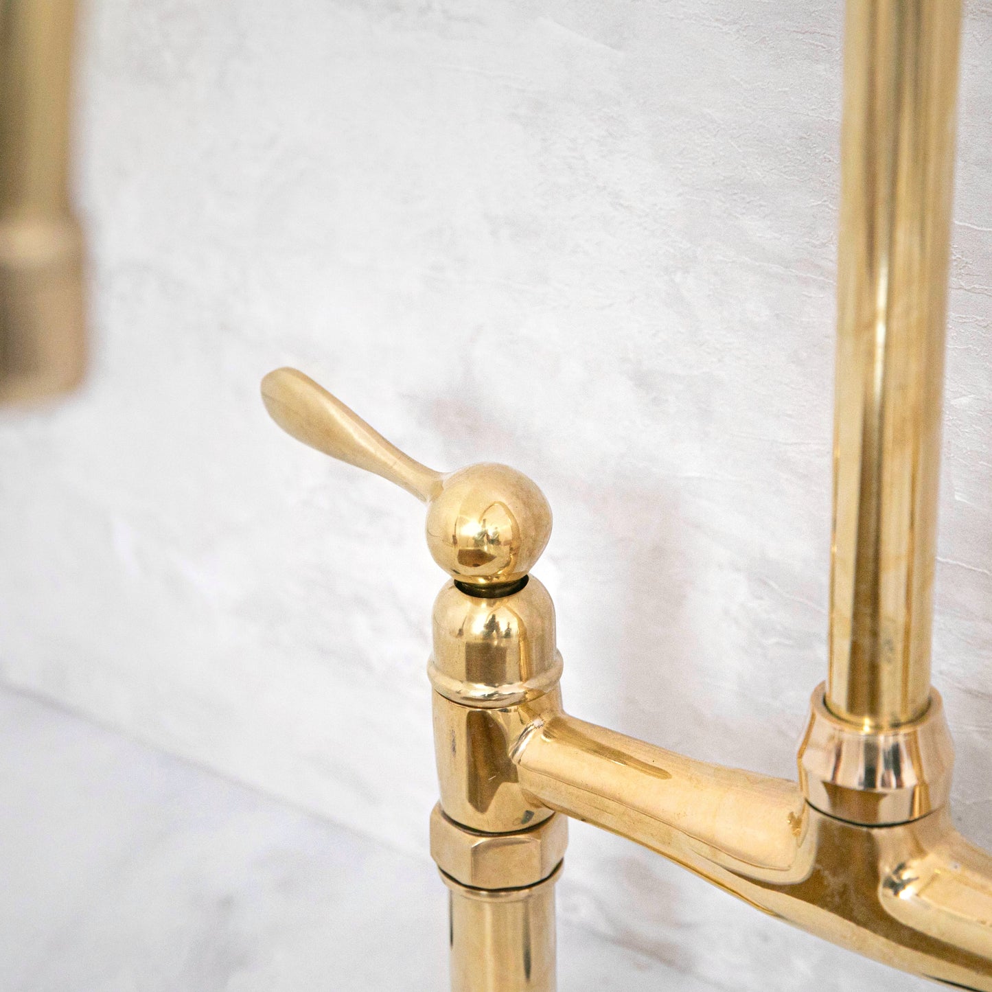 Unlacquered Brass Bridge Kitchen Faucet Ember