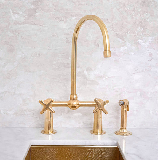Brass Bridge Steed Kitchen Faucet