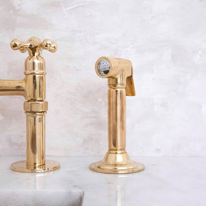 Ember Barn Unlacquered Brass Classic Bridge Faucet