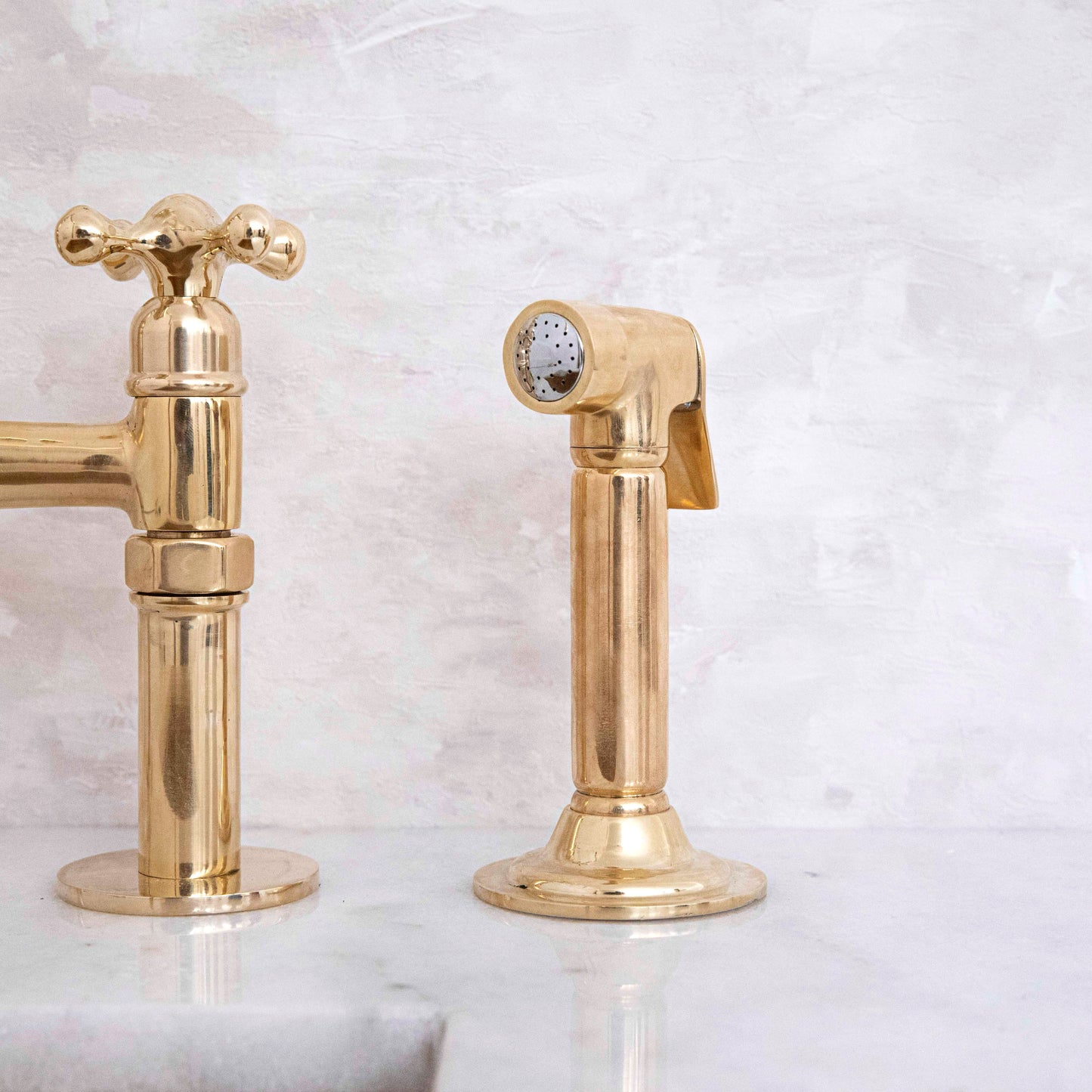 Unlacquered Solid Brass Bridge Faucet
