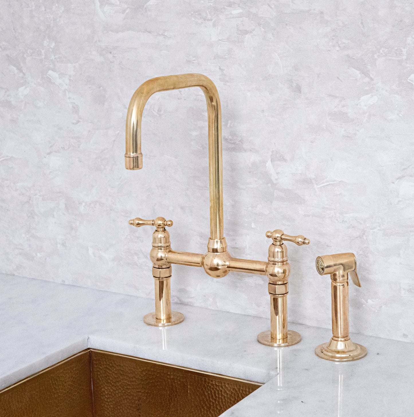 Ember Unlacquered Brass Bridge Faucet