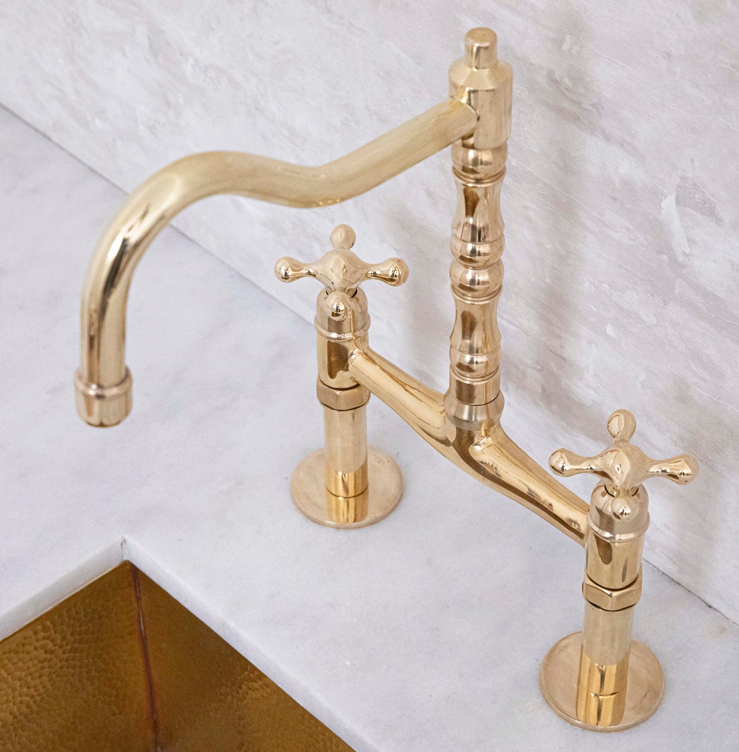 Ember Barn Unlacquered Brass Classic Bridge Faucet