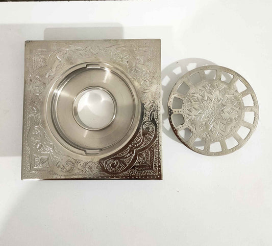 Engraved Silver Floor drain