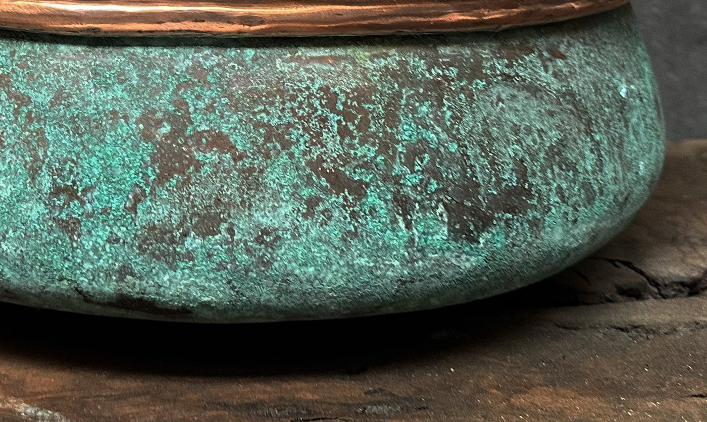 Oxidized Copper Sink Bathoom , Green Patina Copper Washbasin