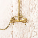 Unlacquered Brass Shower System, Brass Rain Shower Head, Bathroom Shower Set