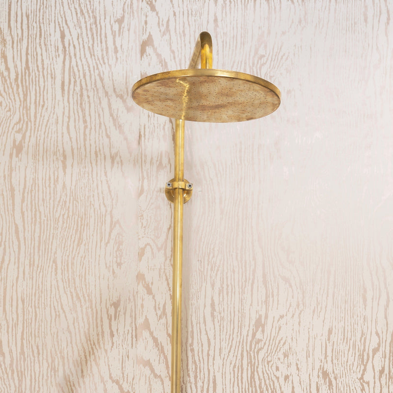 Unlacquered Brass Shower System, Brass Rain Shower Head, Bathroom Shower Set