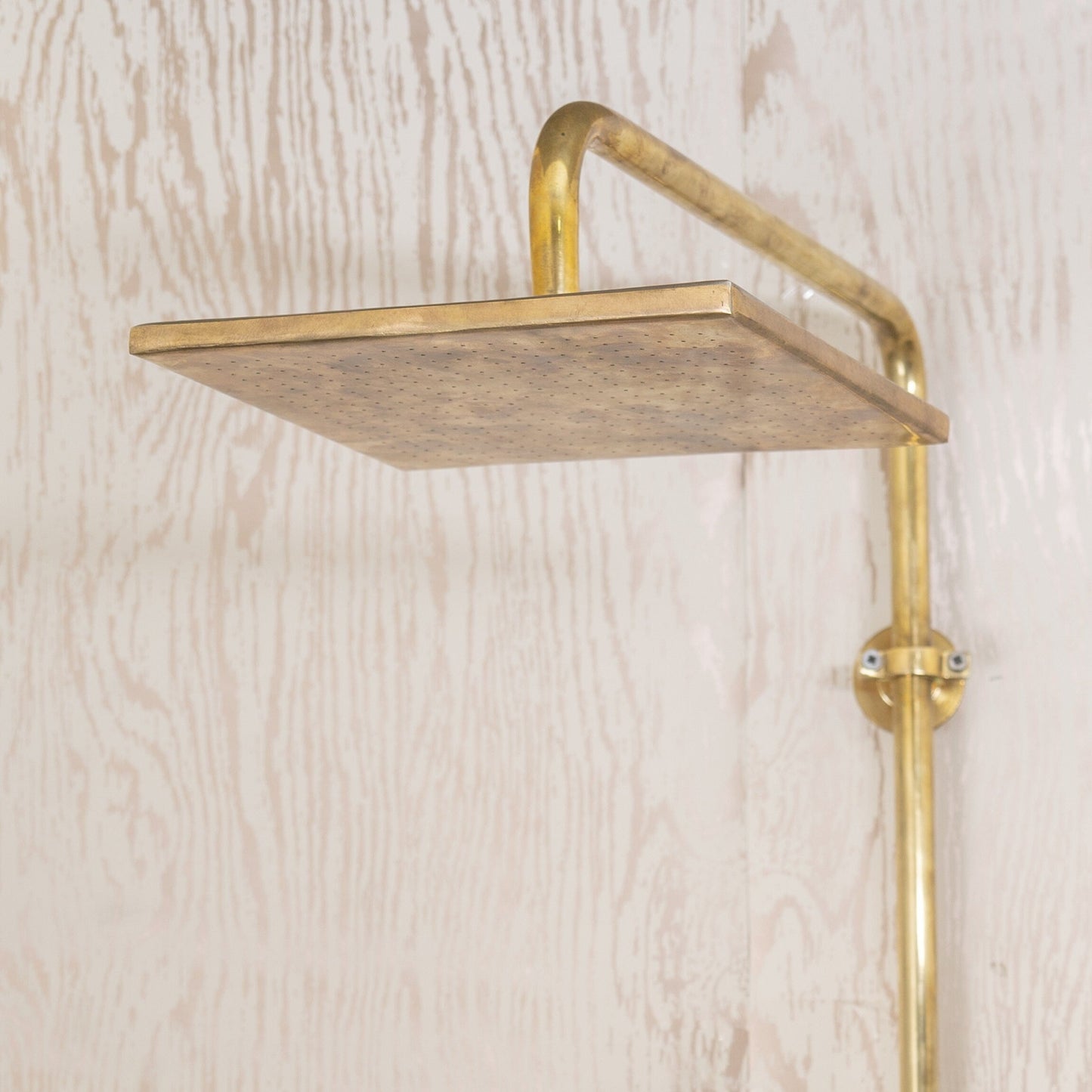 Unlacquered Brass Bathroom Shower Set With Square Shower Head