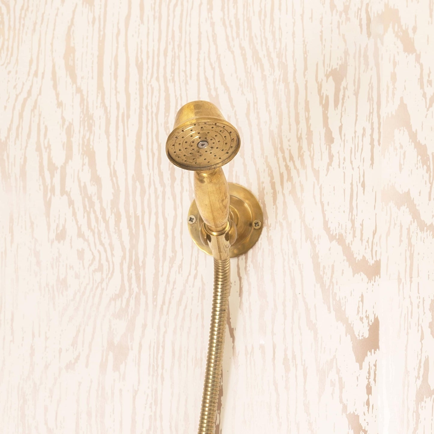 Unlacquered Brass Bathroom Shower Set With Square Shower Head