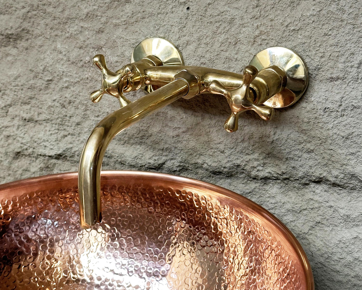 Green Patina Copper Vessel Sink, Hammered Copper Bathroom Vanity