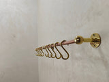 Unlacquered Brass Copper Pot Rail With S Hooks