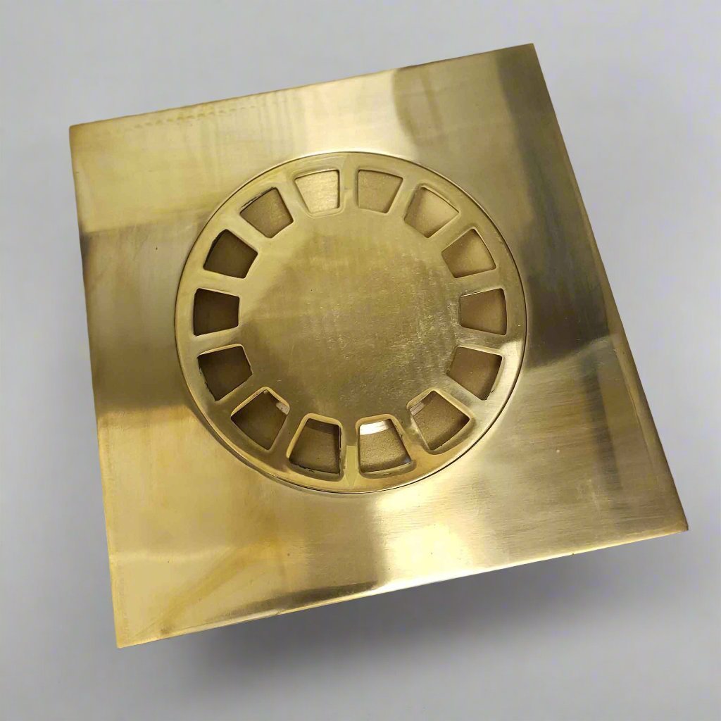 Unlaqauerd Brass Floor Drain - Square Shower Drain
