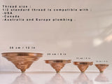 Unlacquered Copper Showerhead - Natural Copper Rain Shower Head