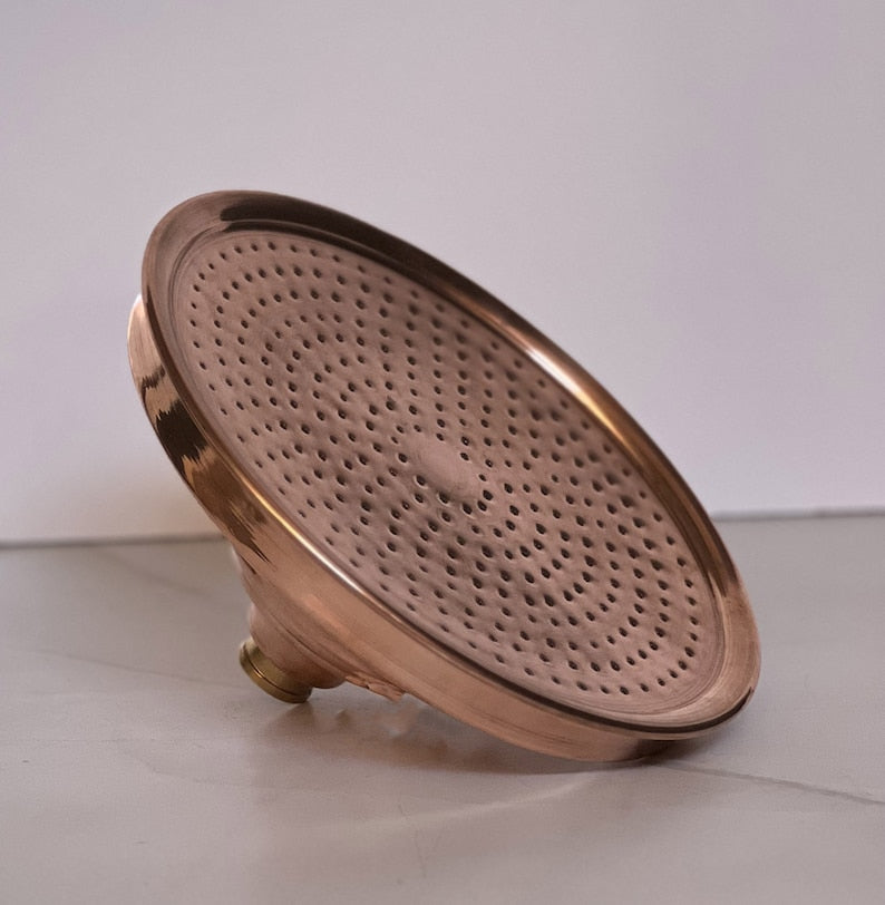 Unlacquered Copper Showerhead - Natural Copper Rain Shower Head