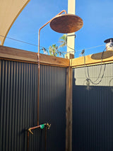 Copper Outdoor Shower - Natural Copper Rain Showerhead - Handcrafted Garden Fixture