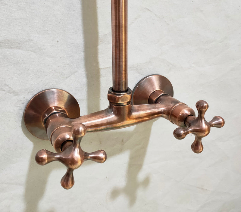 Copper Indoor and outdoor Shower System High Pressure with Round Shower Head