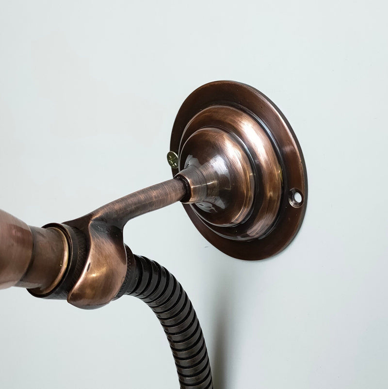 Copper Shower Mixer, 8" Round Copper Shower head and Hand Shower