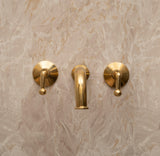 Unlacquered Brass Wall Mounted Bathroom Faucet