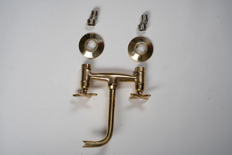 Unlacquered Brass Bathroom Tub Filler Faucet