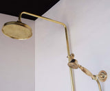 Unlacquered brass exposed shower system