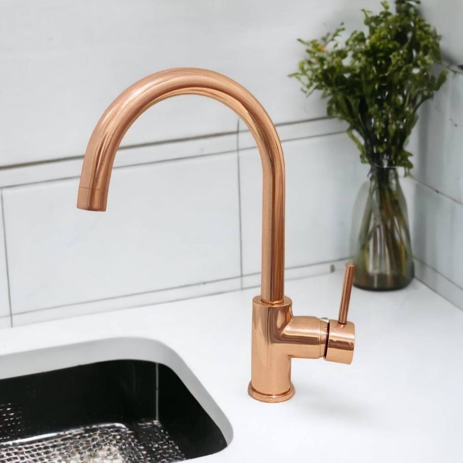 Copper Kitchen Mixer Tap Single Handle